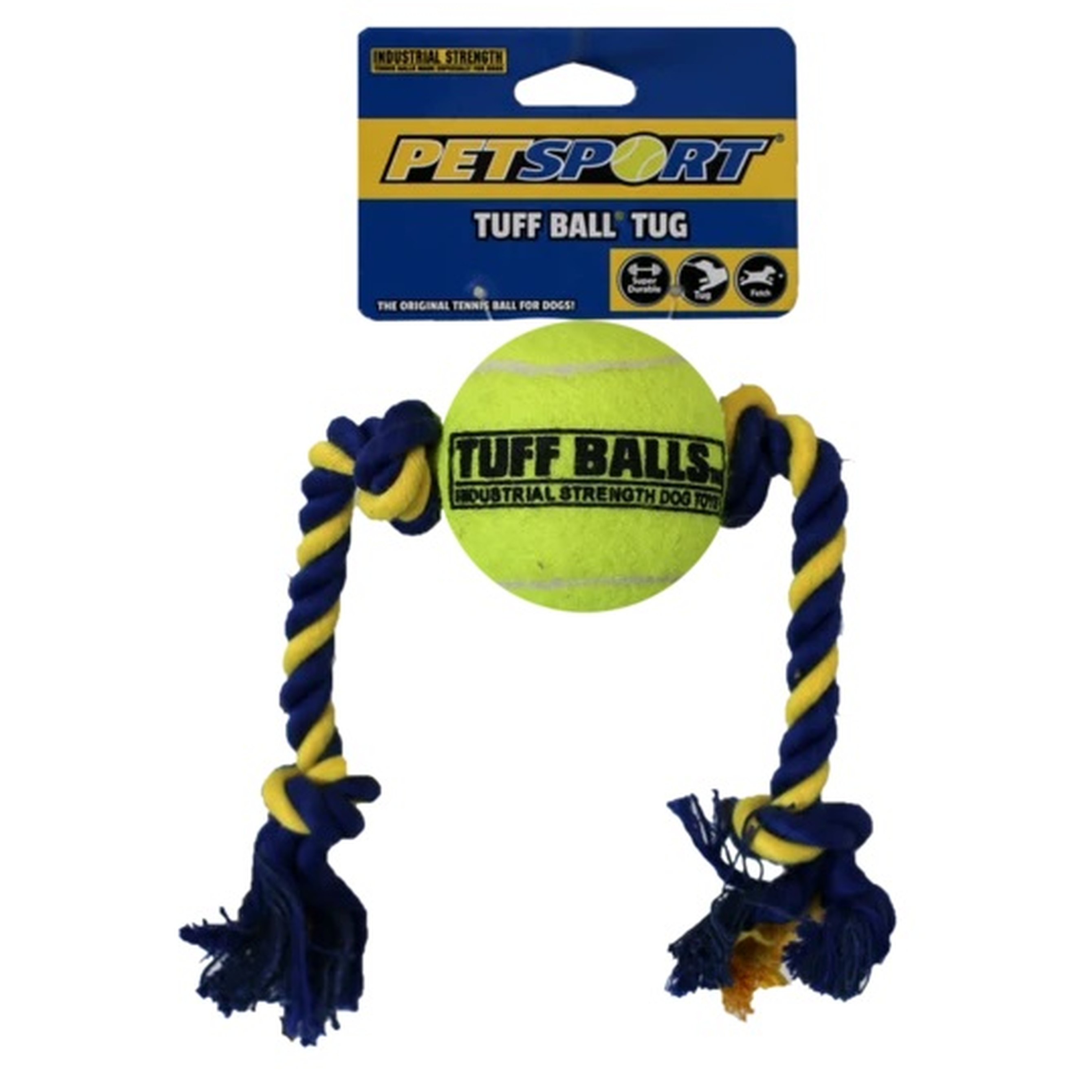 Hundespielzeug | Tau mit Ball | Zahnreinigung | Kauspielzeug | Gelb | 6 cm | Ball
