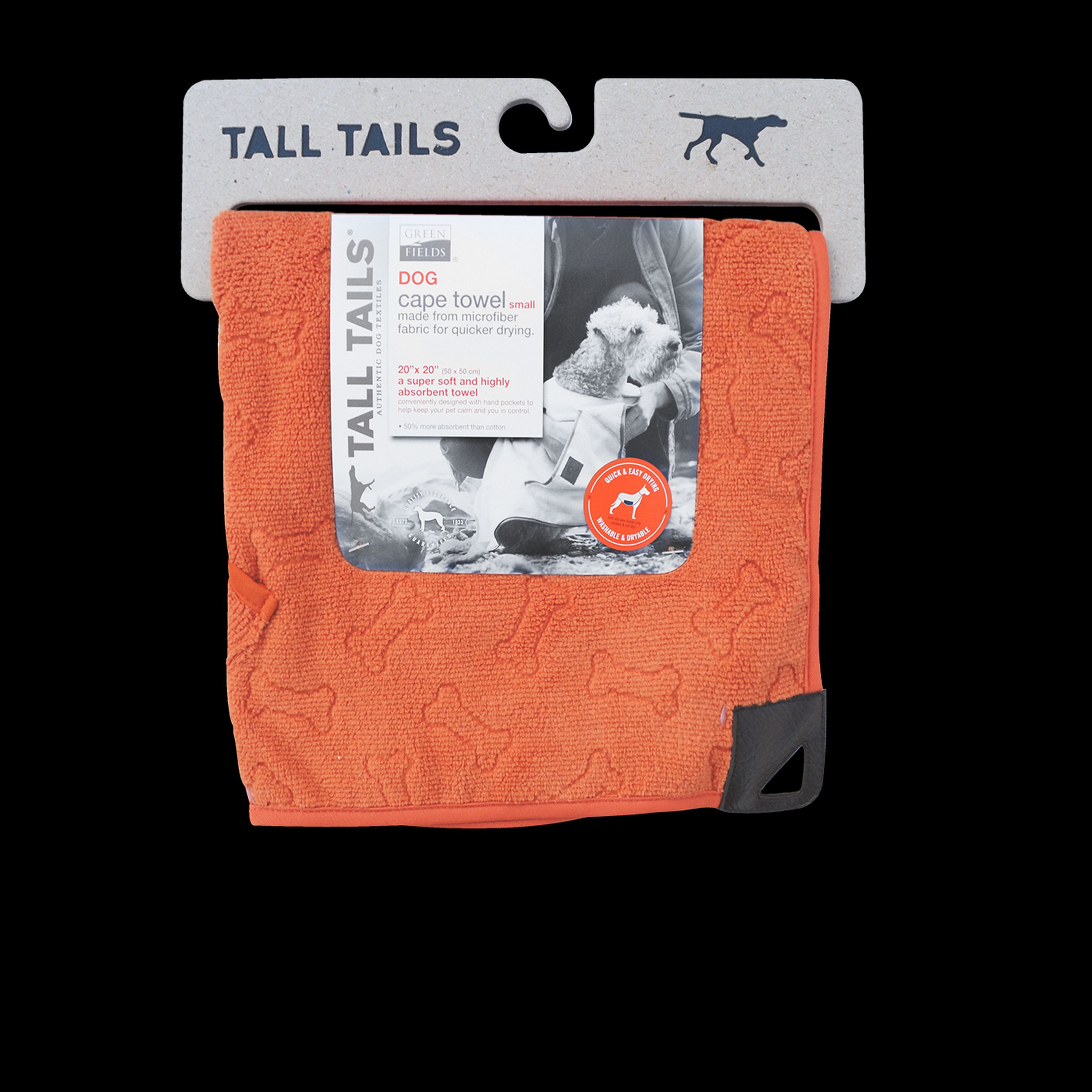 Hundehandtuch | Cape | Handtuch | 68 x 68 cm | Hundebekleidung | Mäntel | Orange