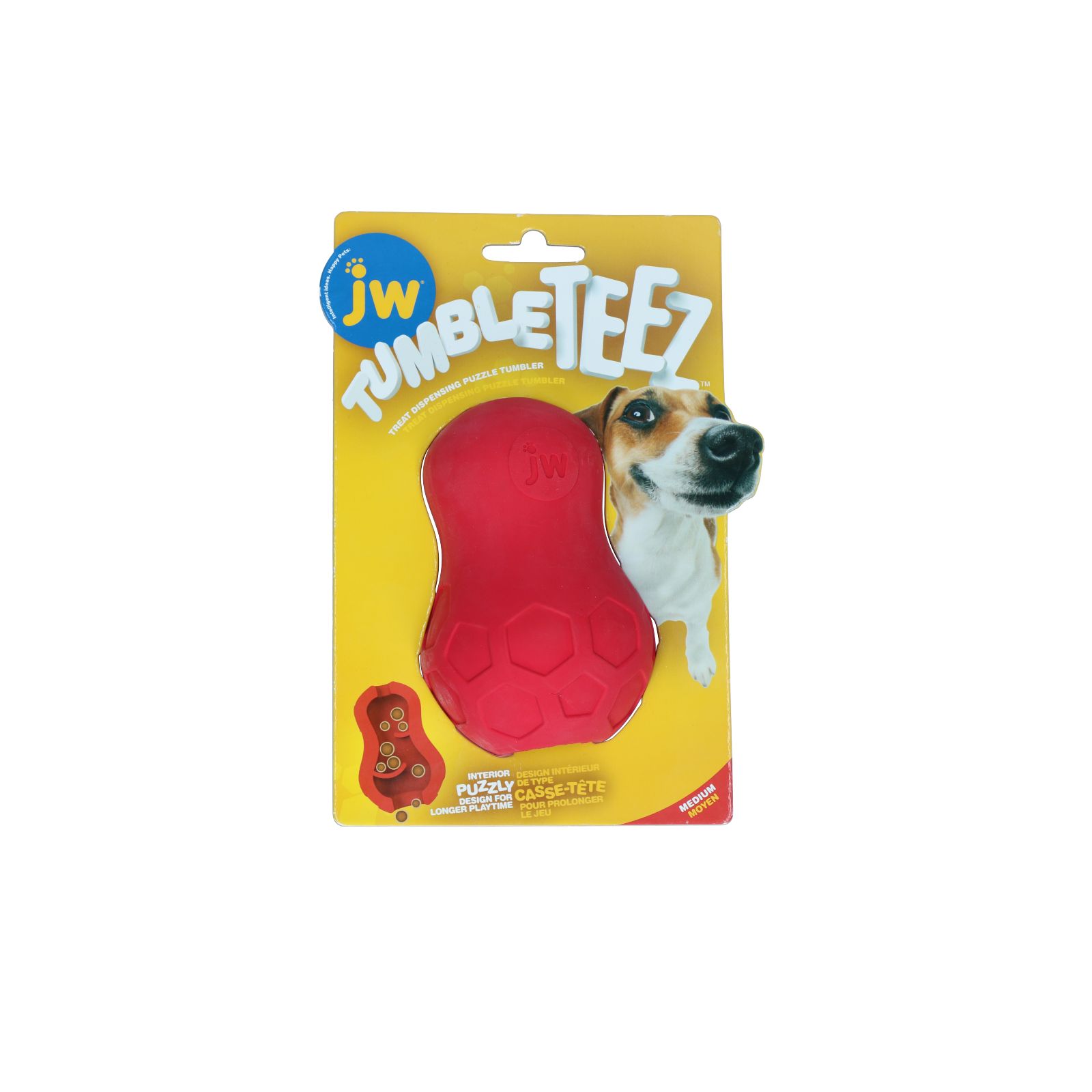 JW | Hundespielzeug | Tumble Teez | Gummi | M | Snackdummy | Rot | Robust | Langlebig