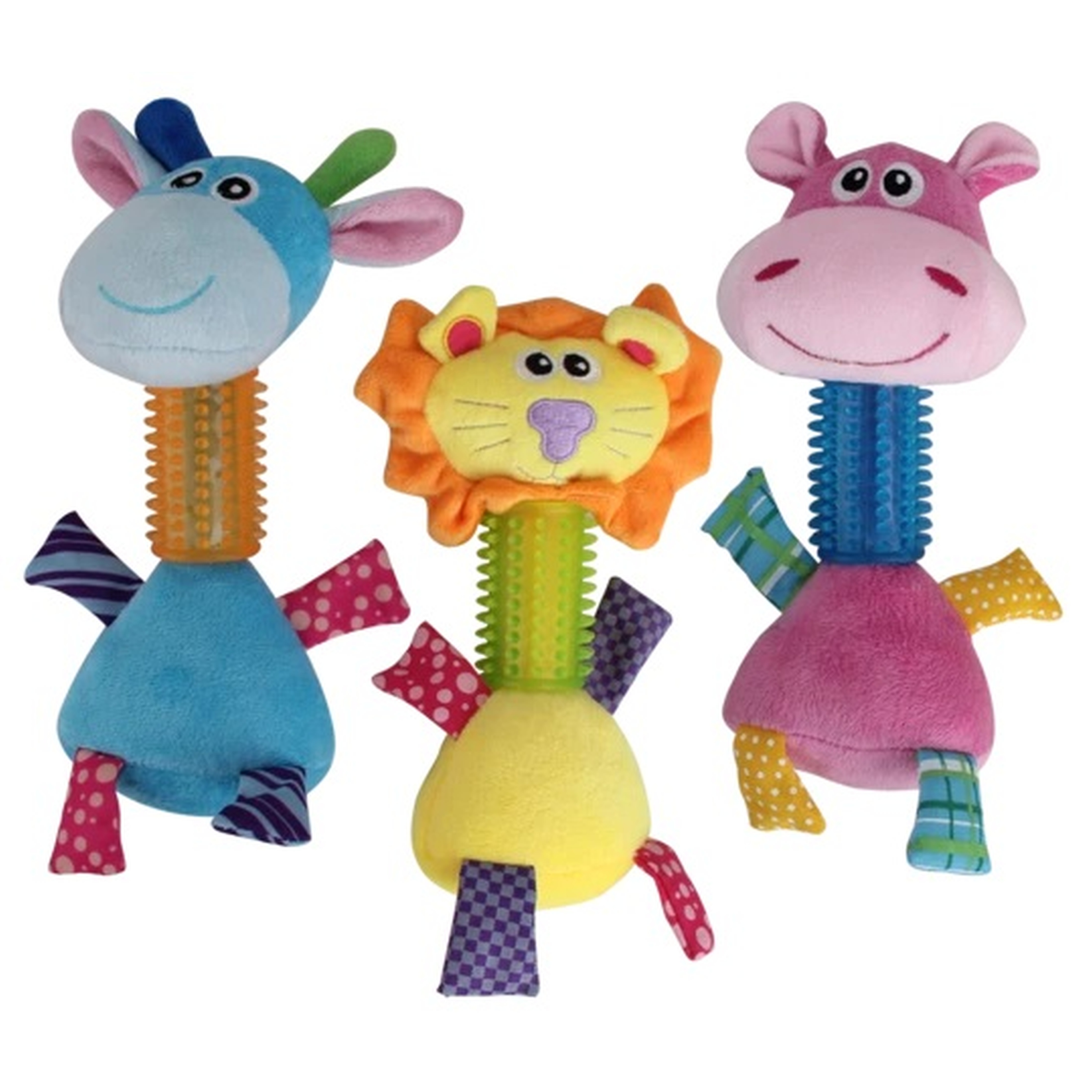 Hundespielzeug | Kauring | Welpen | Zahnpflege | Kauspielzeug | 26cm | Orange | Blau | Nilpferd