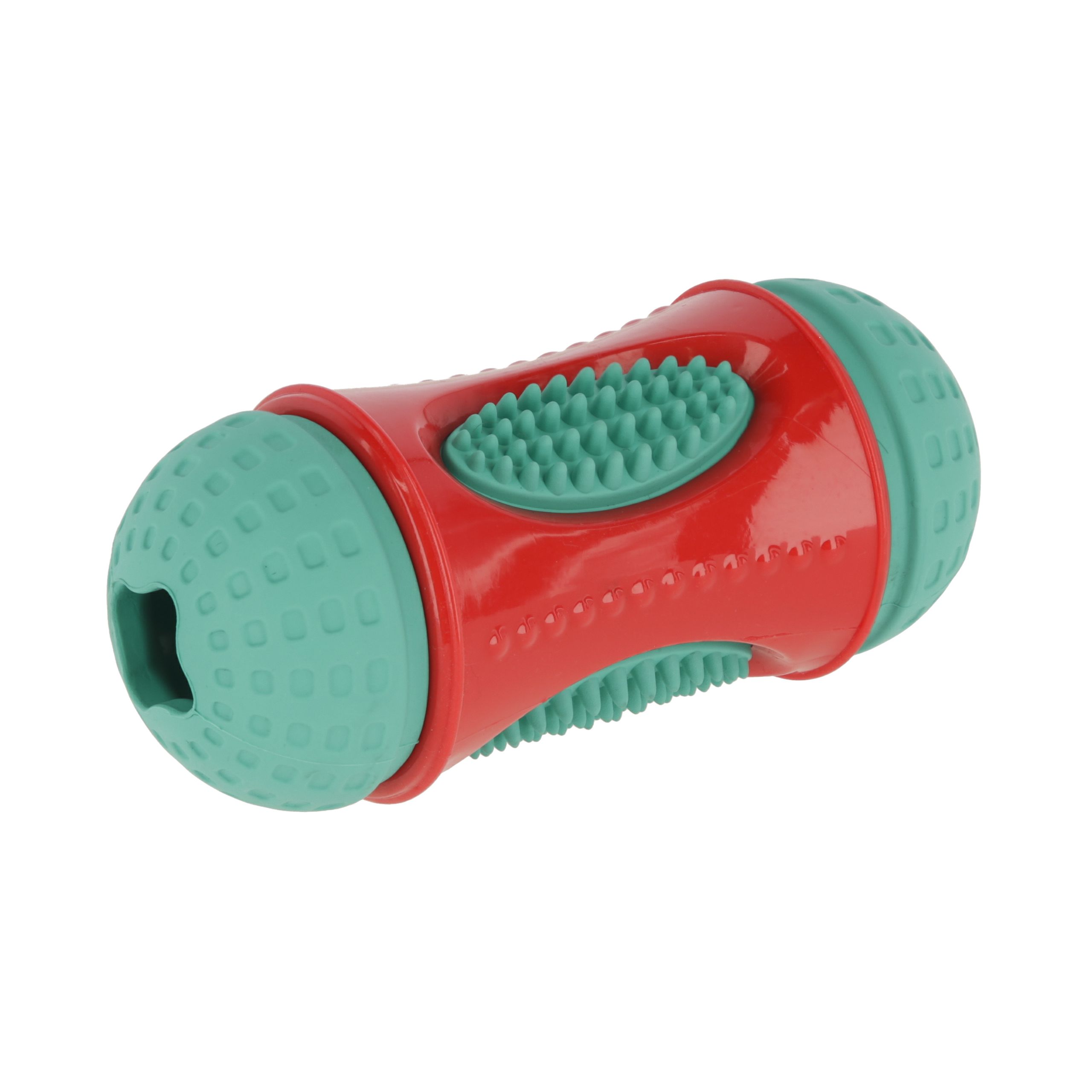 Coperani | Kauspielzeug für Hunde | Rot Türkis | Snackspielzeug Rolle | Zahnfleischschonend