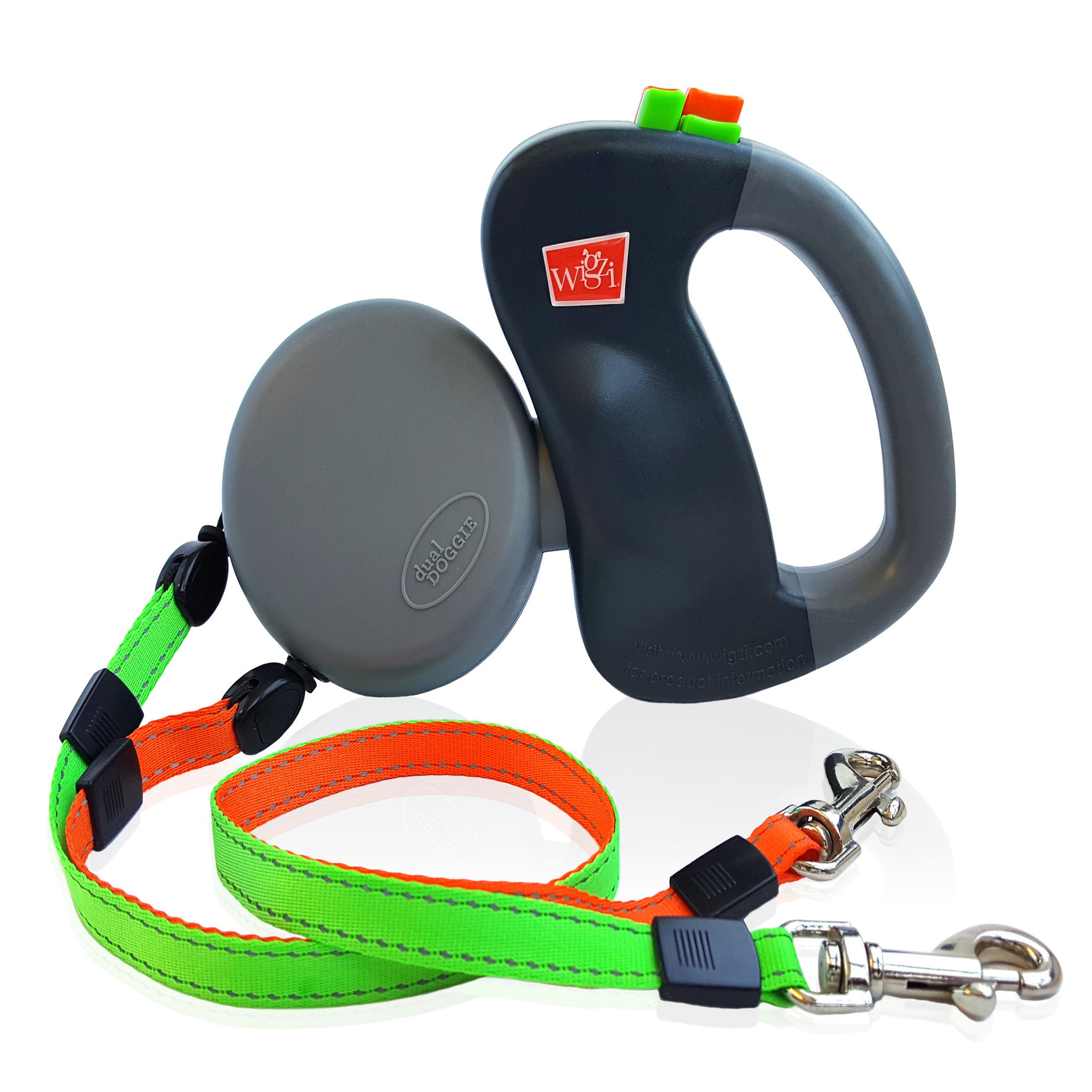 Hundeleine | Doppelleine | Hunde | Leinen | Grün Orange | Gewicht bis 22 kg