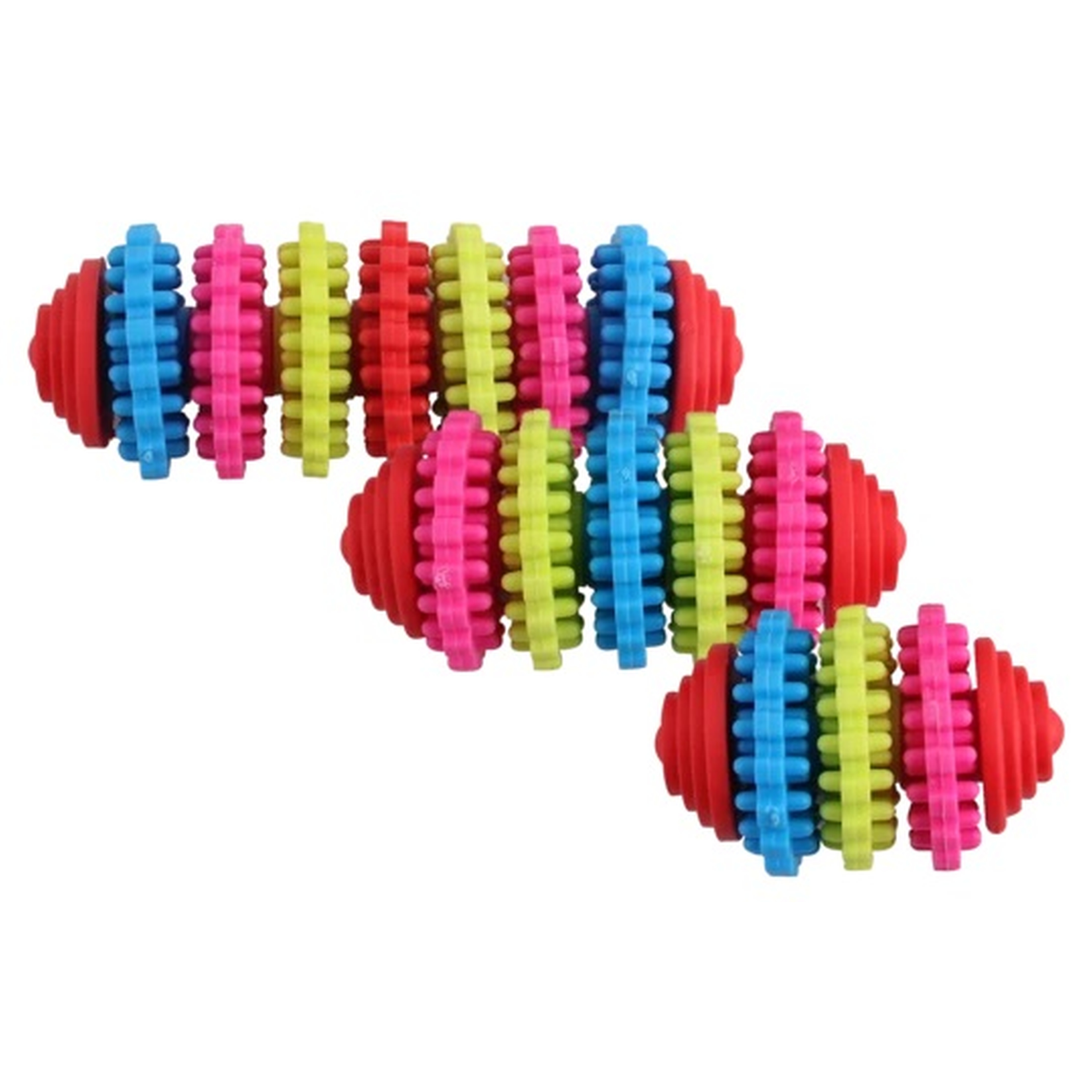 Hundespielzeug | Regenbogen | Massage | Kauspielzeug | Pink | Blau | Gelb | Rot | Rolle | S