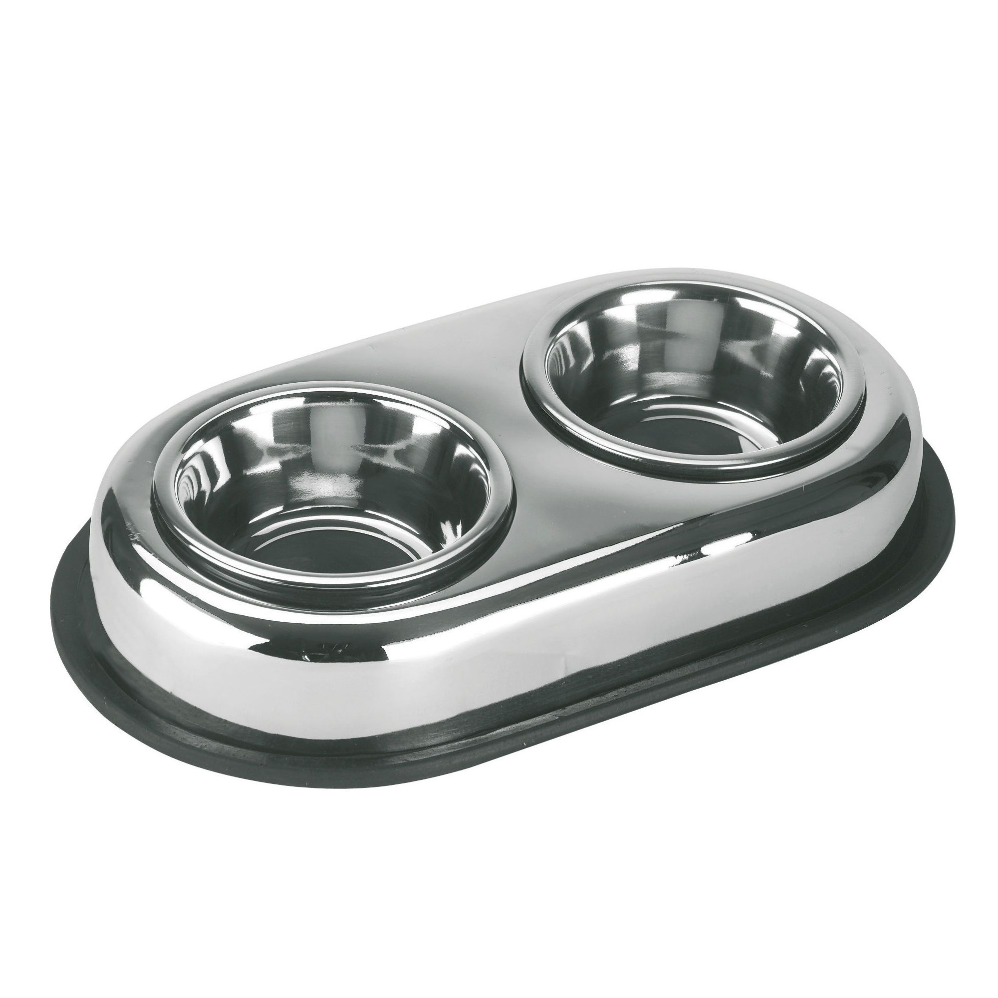 Coperani | Doppelter Hundenapf aus Edelstahl | 450 ml | Rutschfest