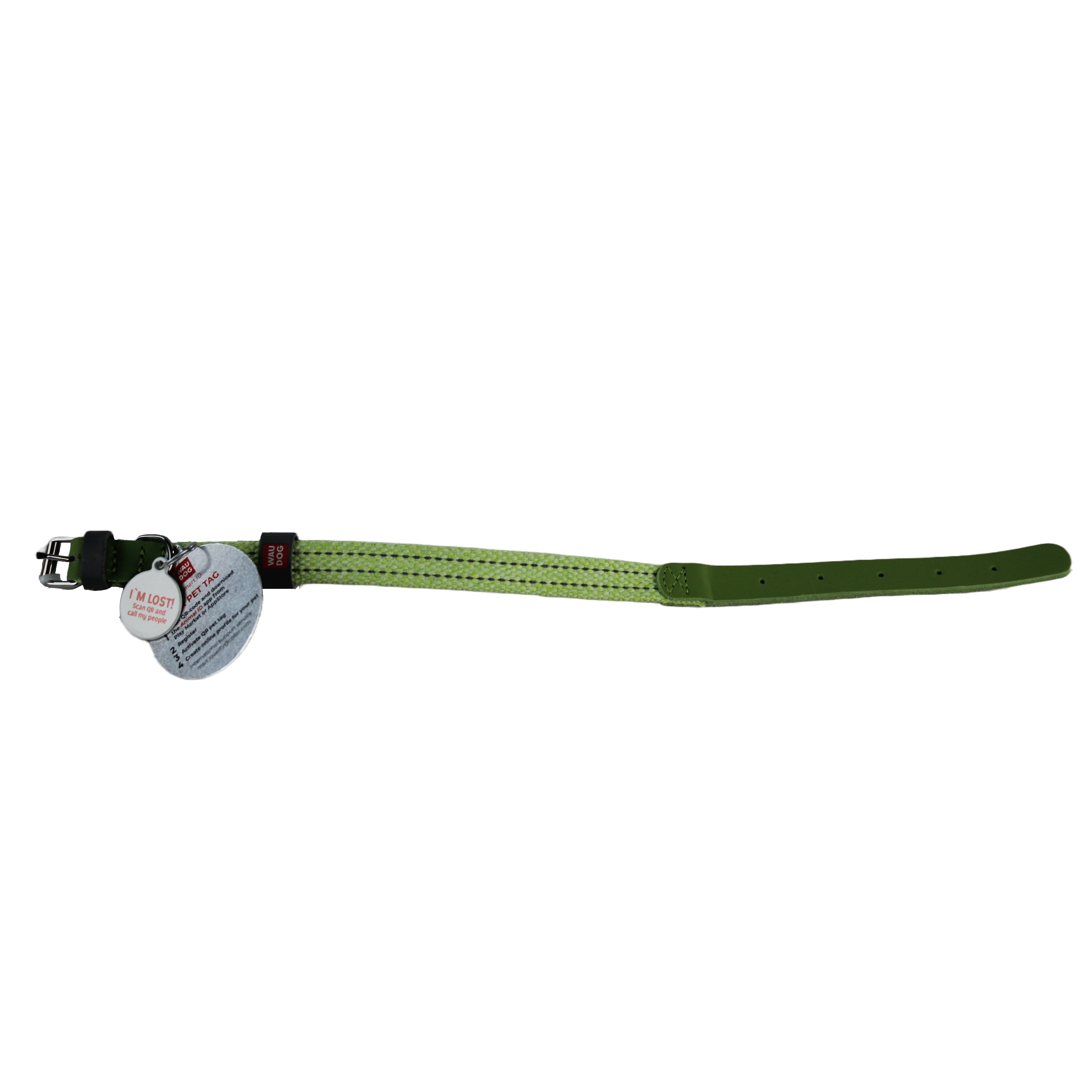 WAUDOG | Hundehalsband Classic Leather | Lederhalsband | Robust und Edel | Grün | versch. Größen