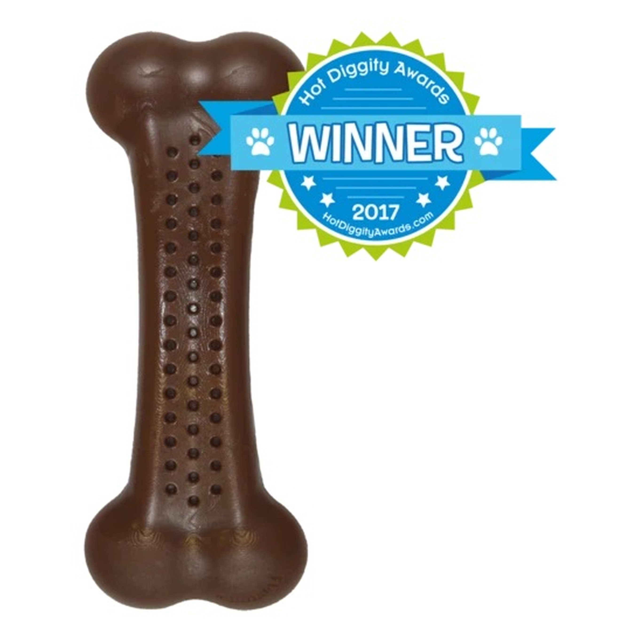 Hundespielzeug | Kauknochen | Erdnussgeschmack | Kauspielzeug | 10,5 cm | Braun | Nylon | S
