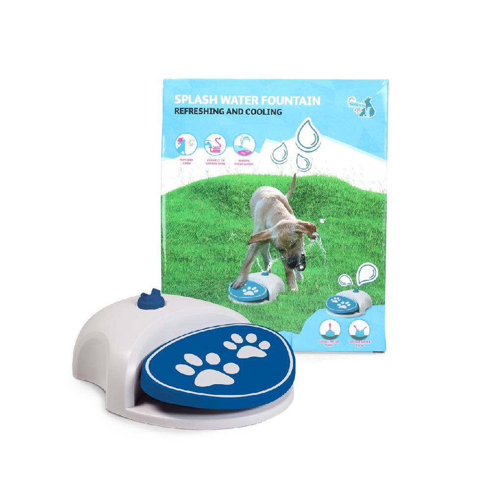 Coolpets | Hundetrinkbrunnen | Grau-Blau | einfacher Anschluss | Anti-Rutsch | ideal für den Garten