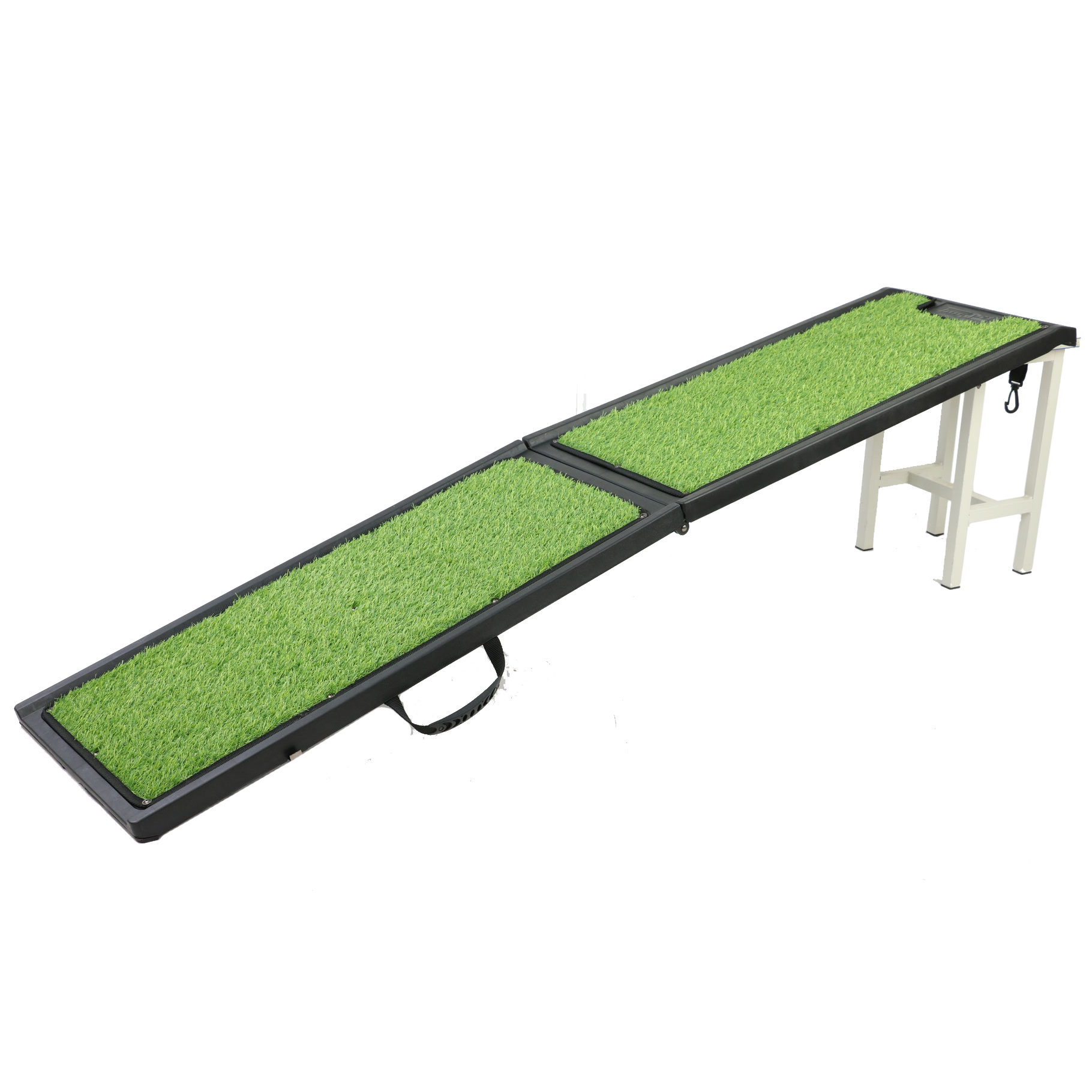 InnoPet | Hunderampe | faltbar | Oberfläsche aus Kunstrasen | 180 cm | bis 110 kg belastbar