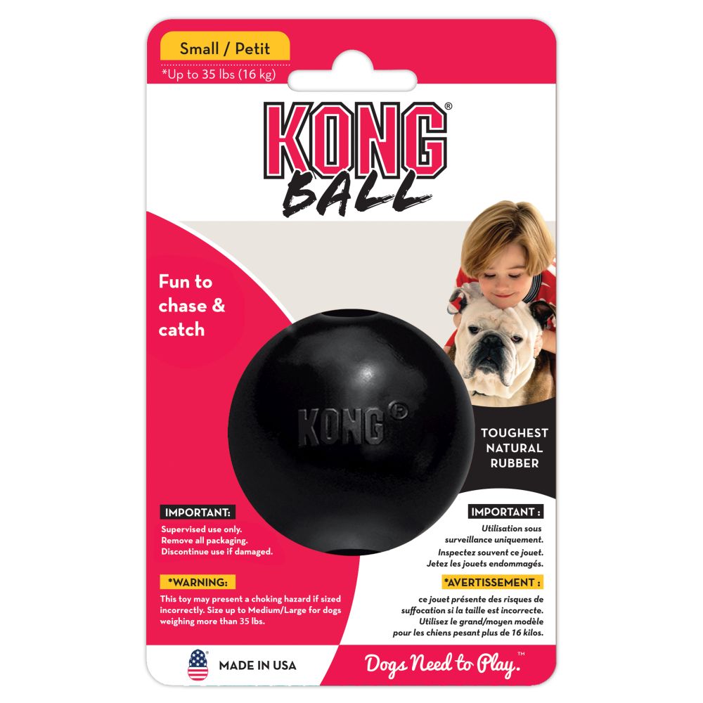Kong | Futterball | Apportieren | Intelligenz | Schwarz | Kautschuk | 6,3 cm