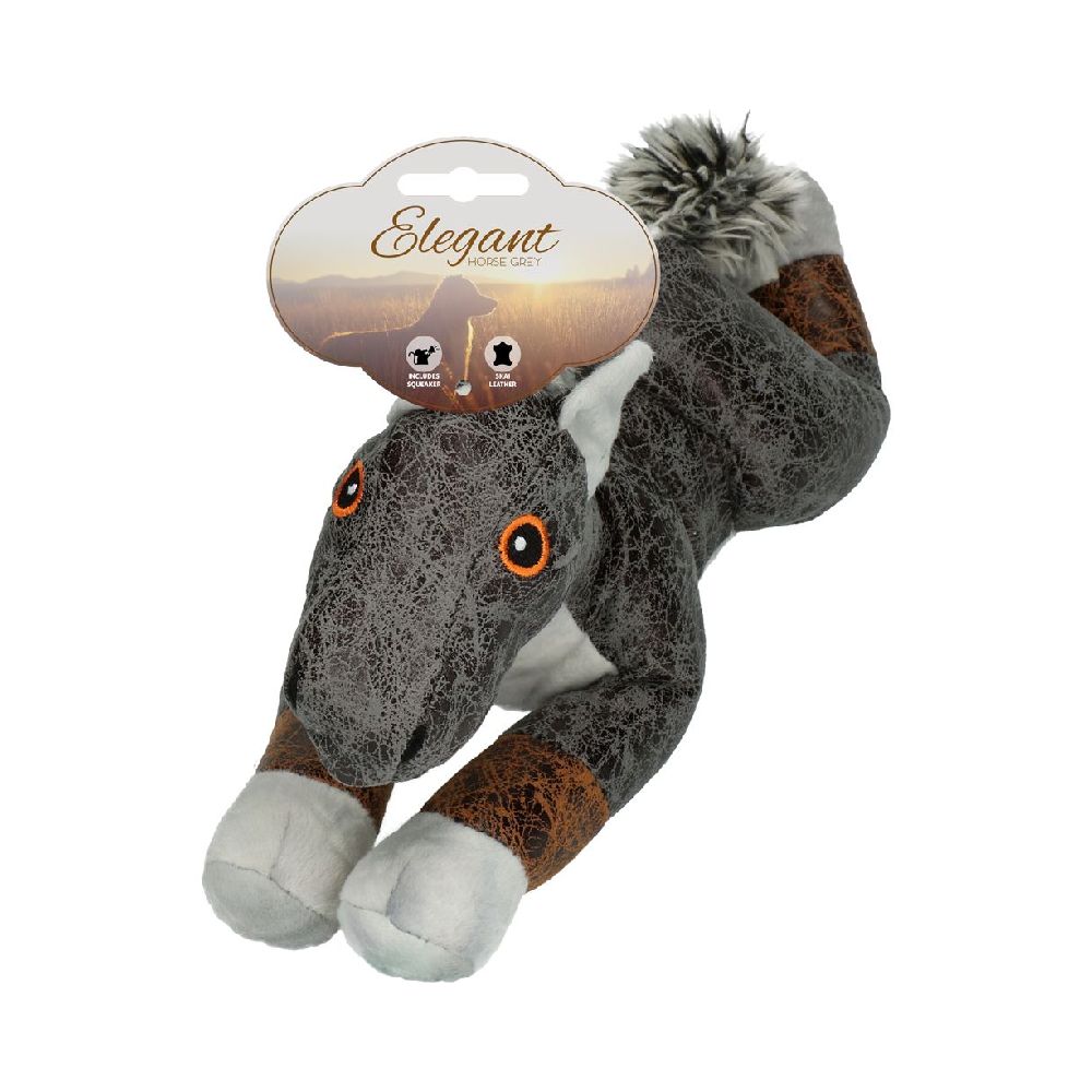 Elegant | Hundespielzeug | Pferd | Kuscheltier | Kunstleder | versch. Farben | mit Quietscher