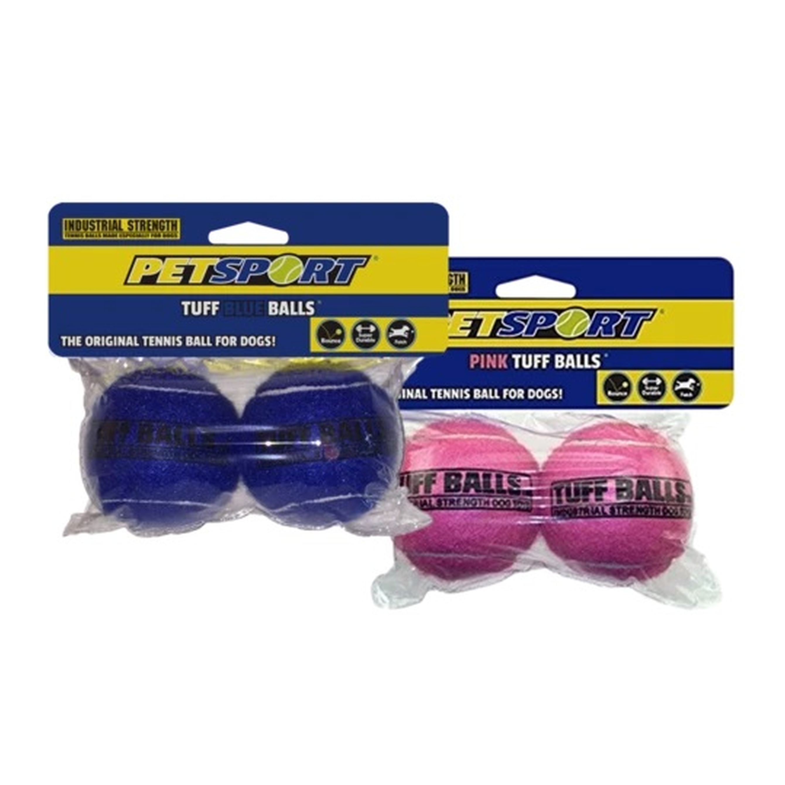 Hundespielzeug | Zahnschonend | dickes Material | 2 Stk Tennisball | Pink | Gummi | 6 cm
