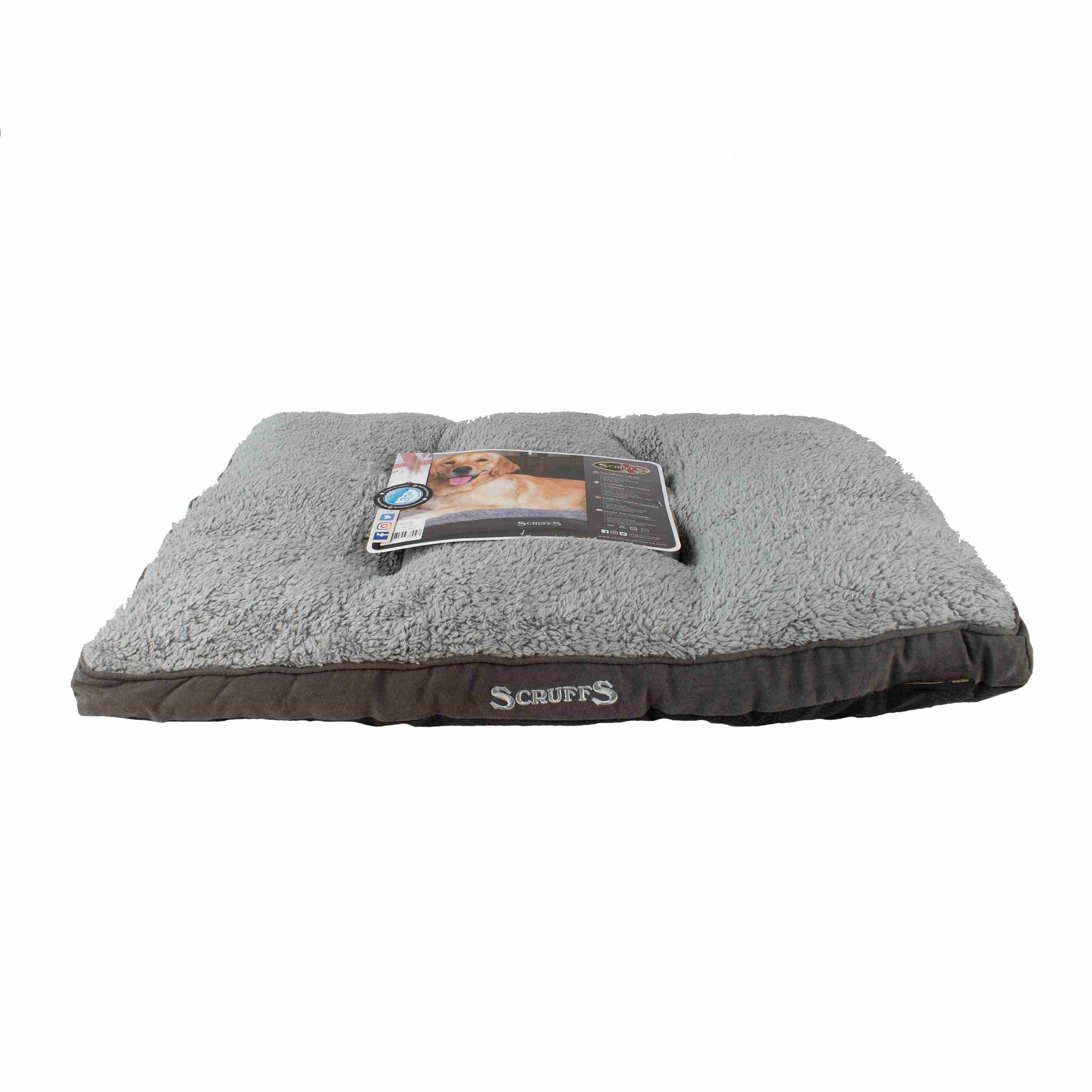 Hundebett |Grau | 82 x 58 x 6 cm | Kuschelmatte für Hunde | Antirutschbeschichtung