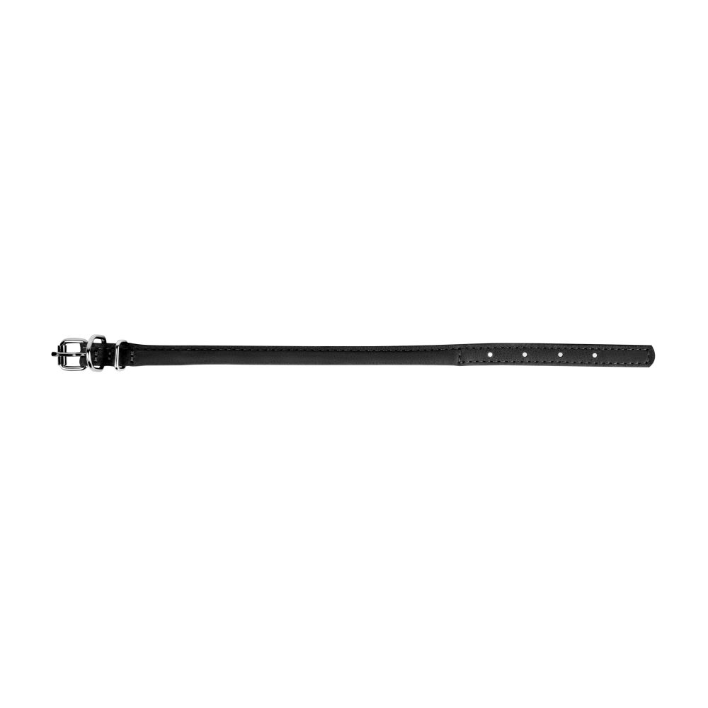 WAUDOG | Hundehalsband SOFT | Schwarz | 17-20 cm Halsumfang | weiches Lederhalsband für Hunde