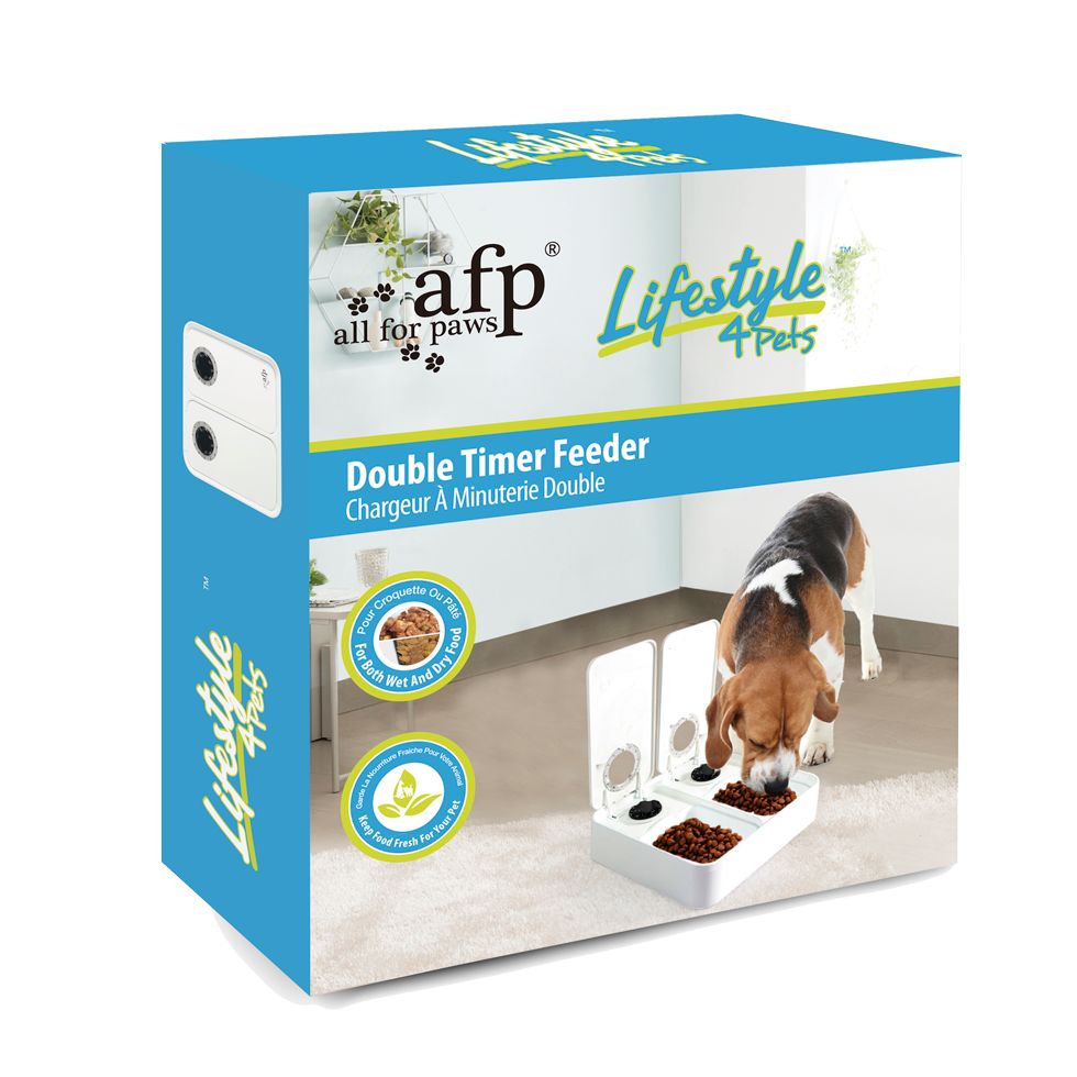 AFP | Hundenapf | Lifestyle 4 Pets - Double timer feeder | zwei Portionen | Futterautomat