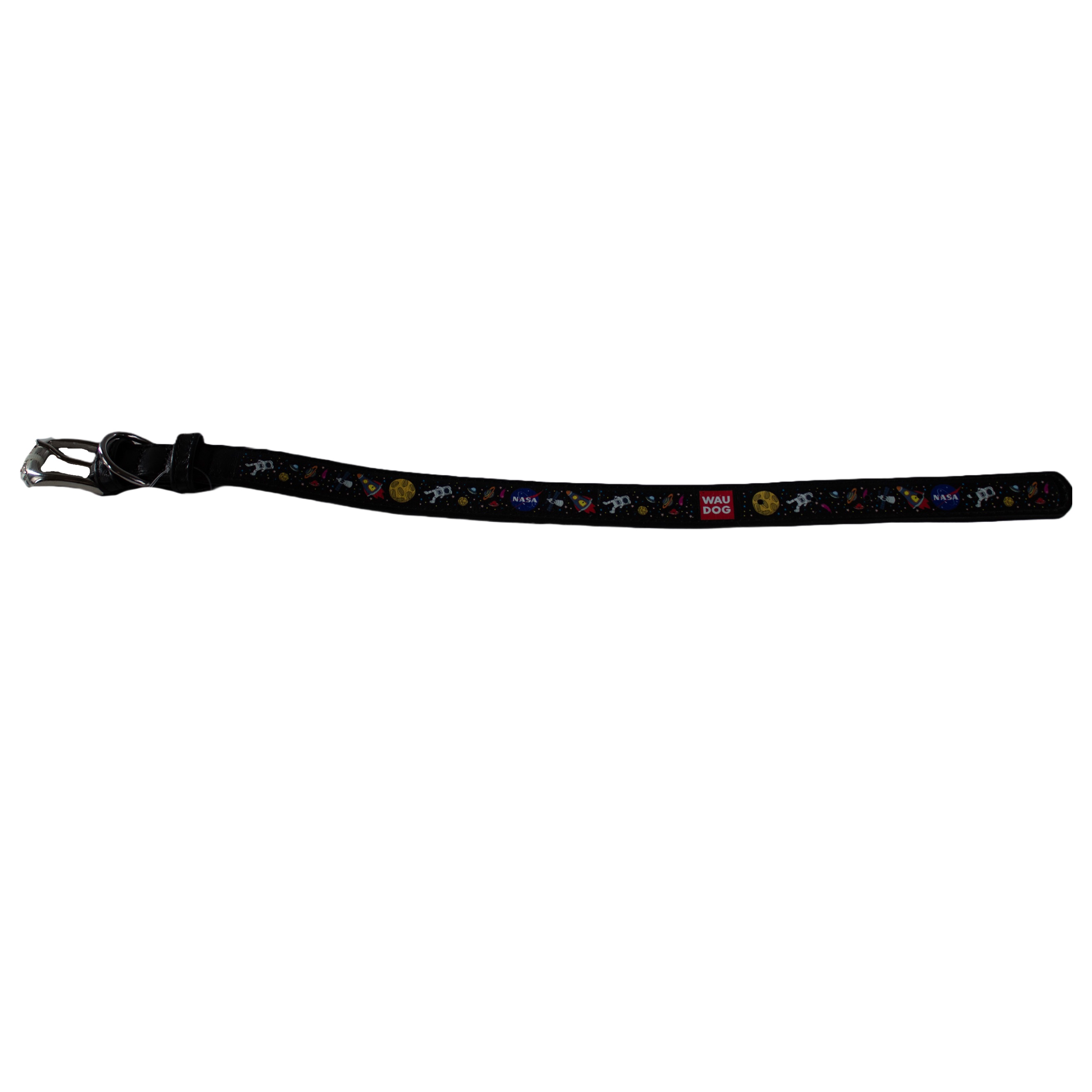 WAUDOG | Hundehalsband Design NASA | Bunt | versch. Größen | strapazierfähiges Lederhalsband