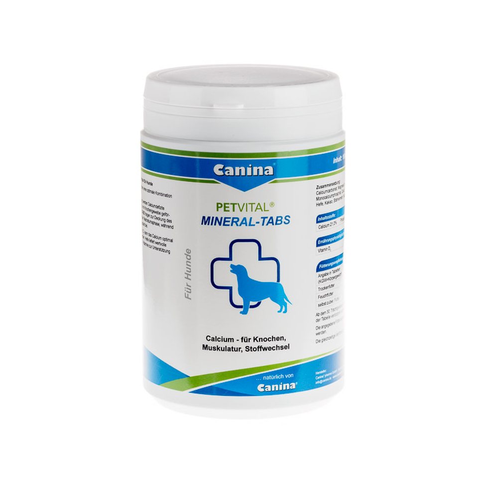 Canina | PETVITAL Mineral-Tabs | Gebiss Gelenke | Skelett Knochen | Bildung Knochengewebe | Calcium