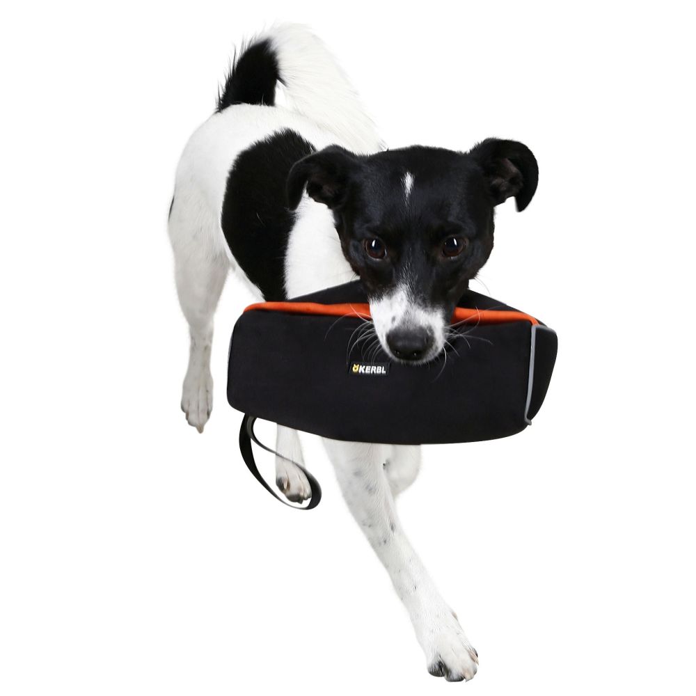 Hundespielzeug | Snack dummy | 23x7cm | Schwarz/Orange reflektierend