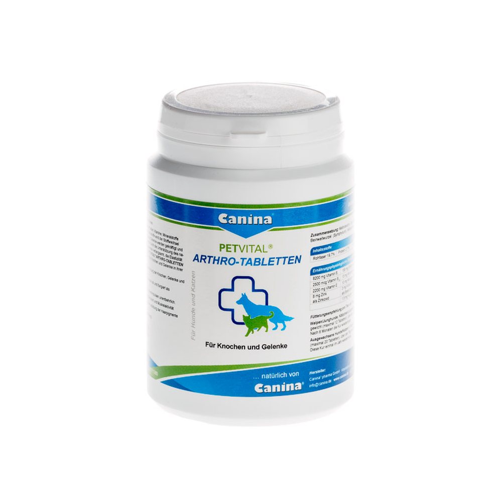Canina | PETVITAL Arthro-Tabletten | Gebiss Gelenke | Skelett Knochen | Nahrungsergänzung