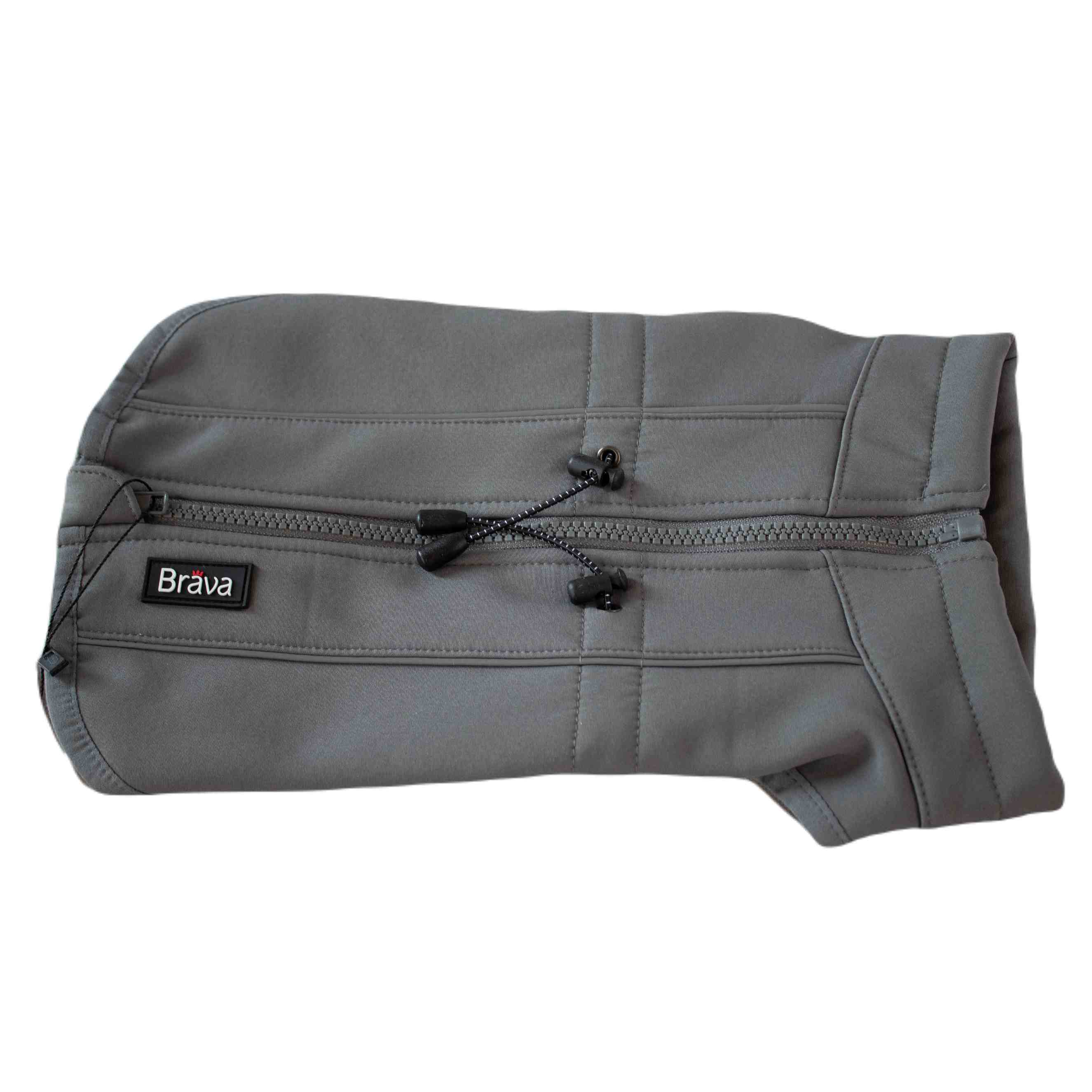 Finnero | Hundemantel Brava | Fleecefutter | versch. Größen | Grau | Softshell Sport Hundejacke