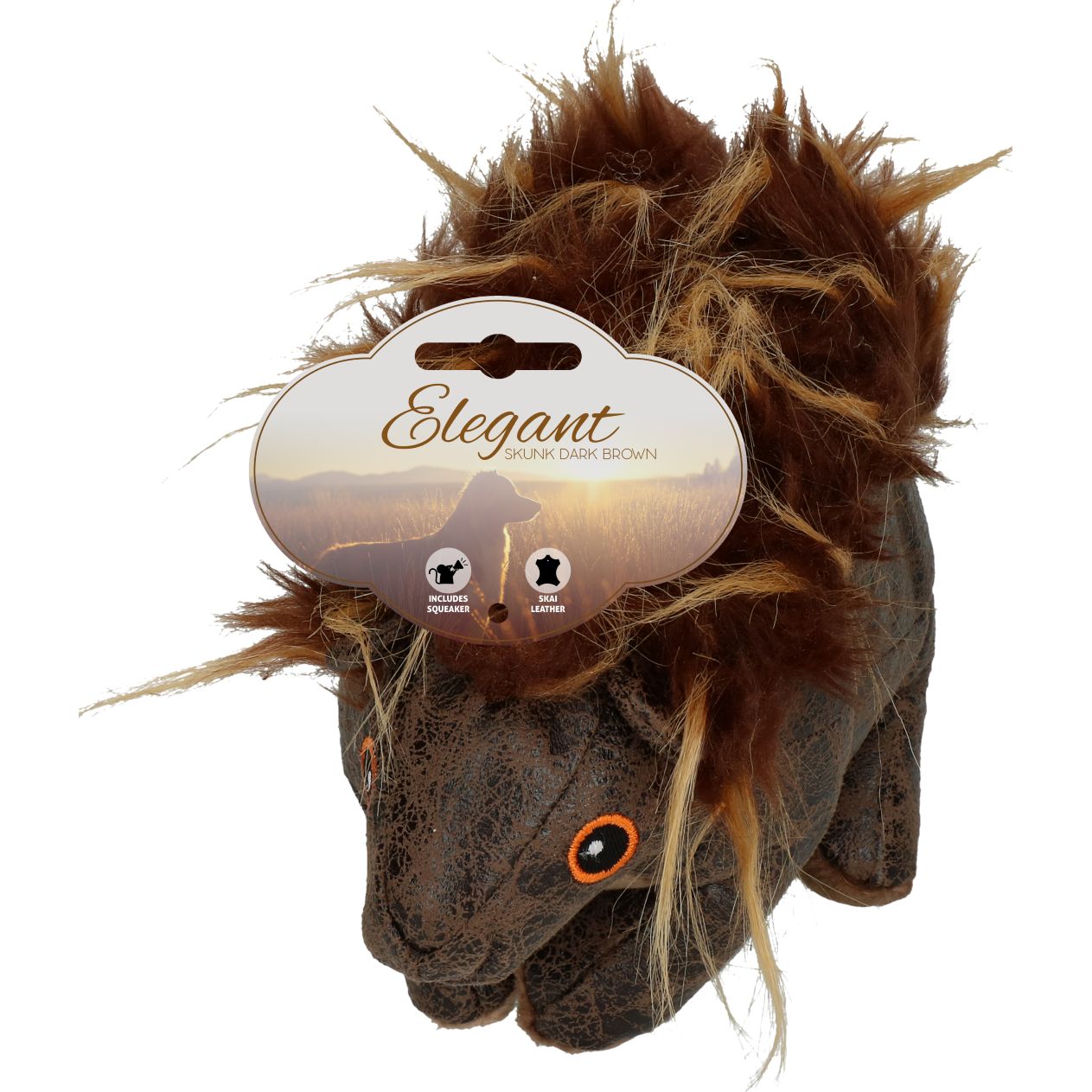 Elegant | Hundespielzeug | Stinktier | Kuscheltier | Kunstleder | versch. Farben | mit Quietscher