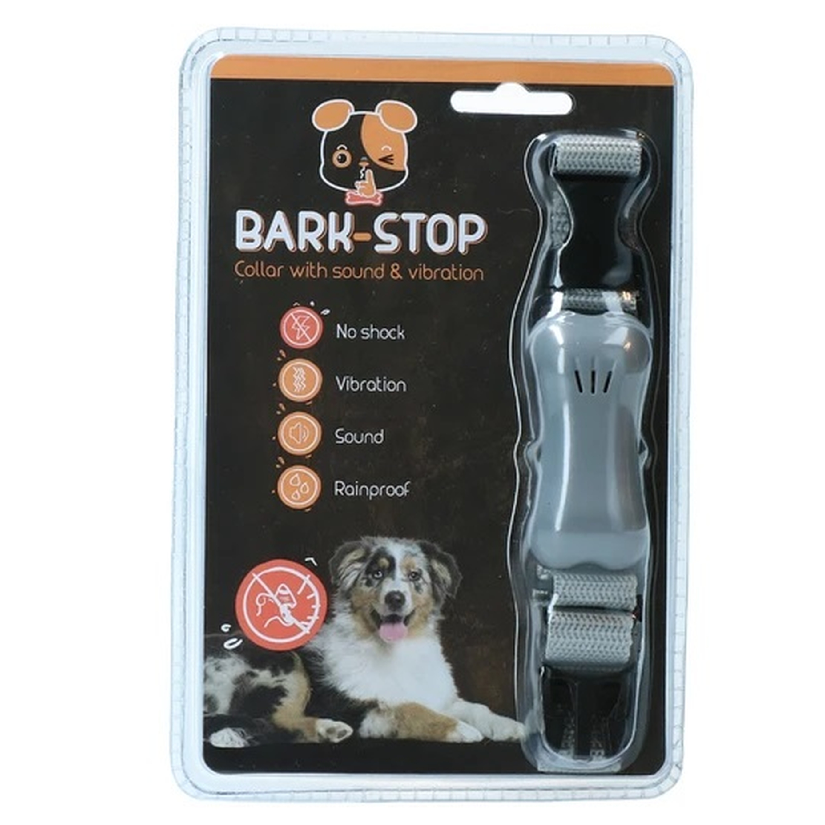 Hundehalsband | Elektrostöße | AntiBellHalsband | Erziehung | Grau | Oval