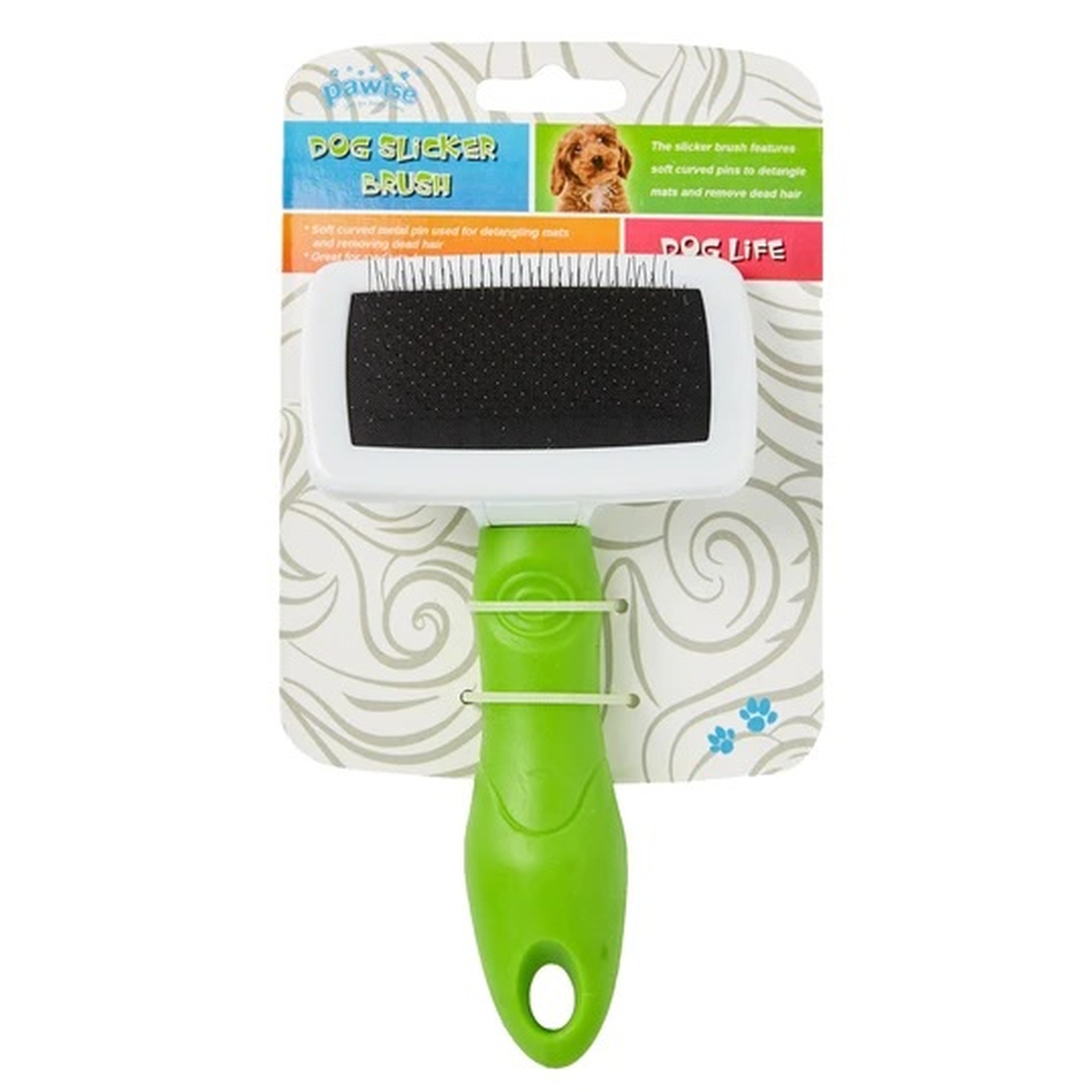 Hundepflege | Bürste | Fellwechsel | ergonomisch | Grün | Orange | Gummi | 9 cm | S