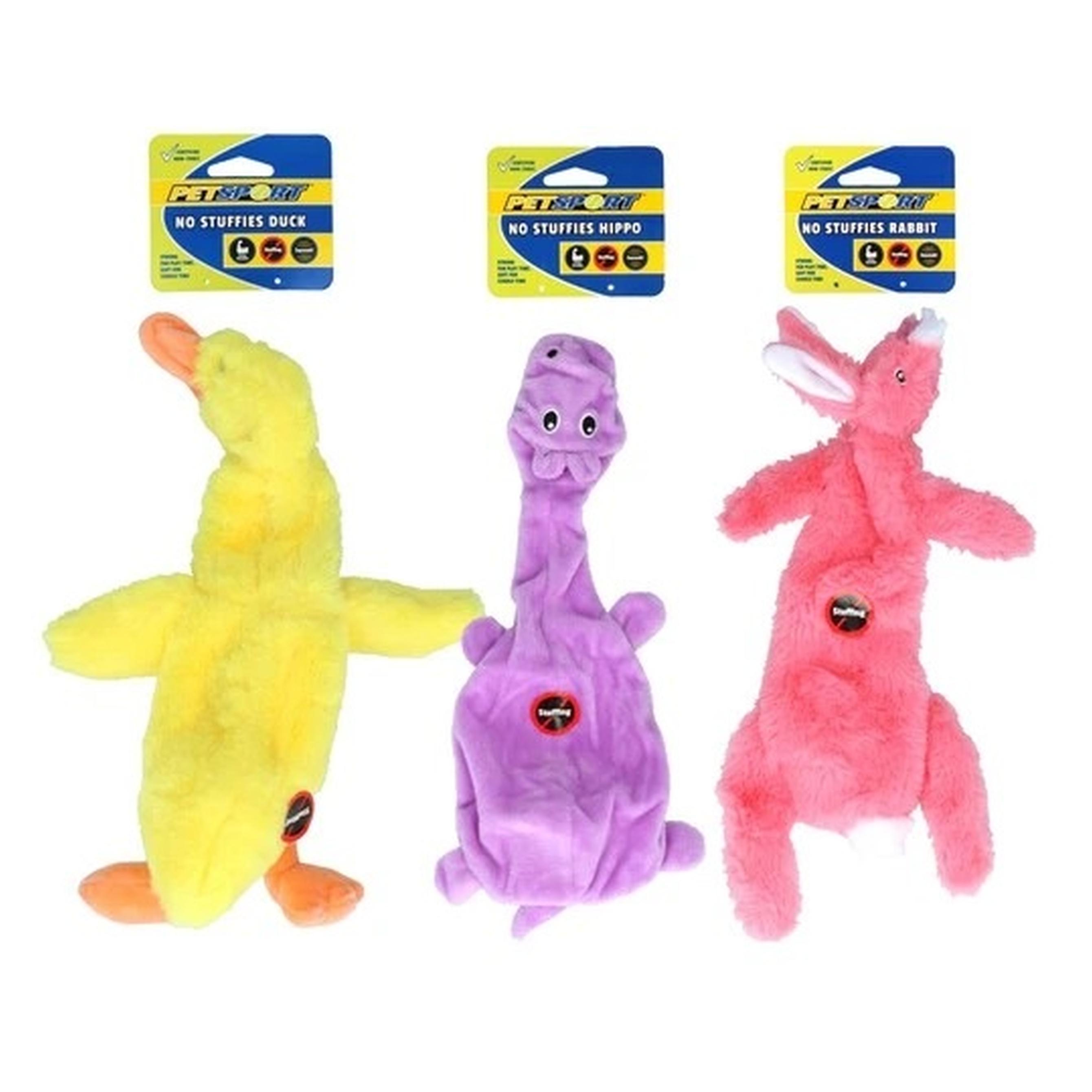 Hundespielzeug | farbecht | Quietscher | ohne Füllung | 30 cm | Gelb | Plüsch | Ente