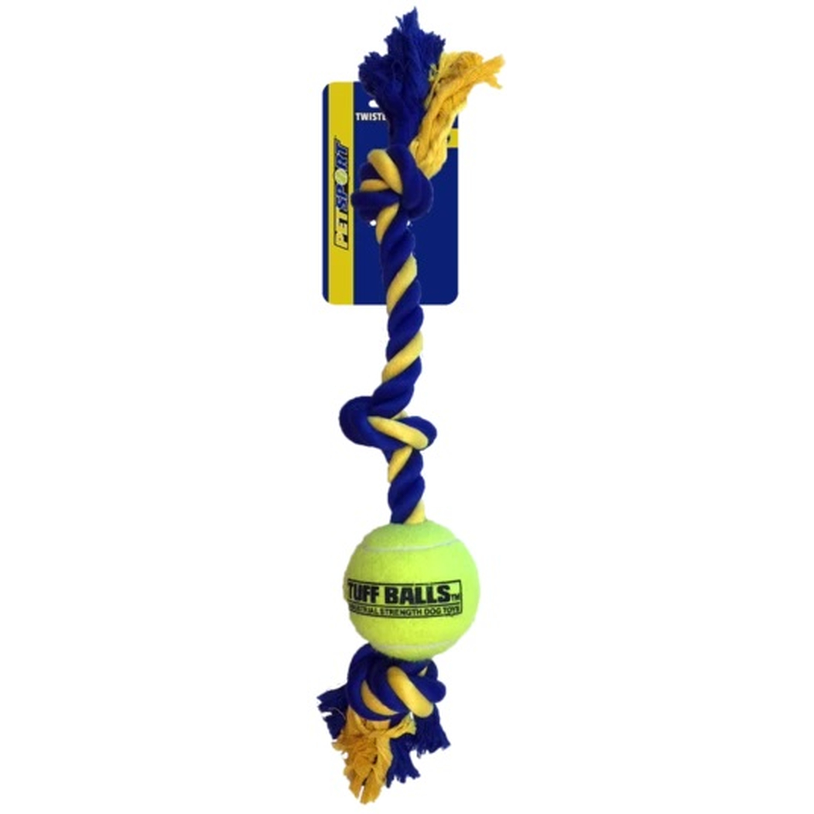 Hundespielzeug | Tau | 3 Knoten | Gesundheit | Wurfspielzeug | 60 cm | Gelb | Baumwolle | Ball