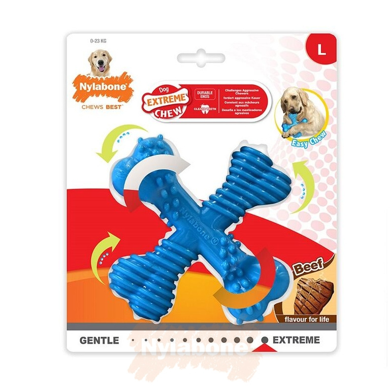 Nylabone | Hundespielzeug | Extreme Chew | X Bone Beef
