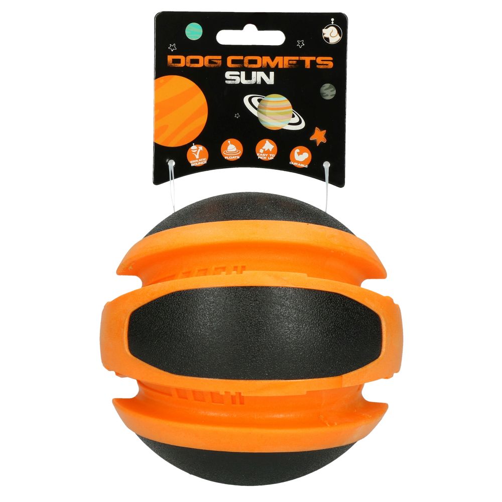 Hundespielzeug | Apportieren | Sprungeigenschaften | Schwarz | Orange | Gummi | 13x13x13 cm