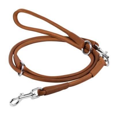 WAUDOG Verstellbare Lederleine rund SOFT verschiedene Farben