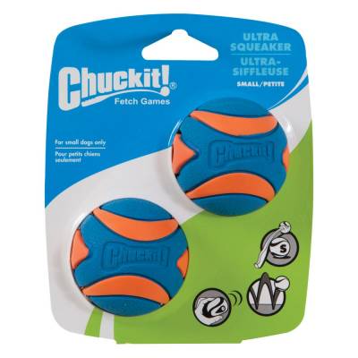 Hunde Spielzeug Ball Chuckit Ultra-Quietsche-Kugel S im 2er-Pack,Durchmesser:5 cm