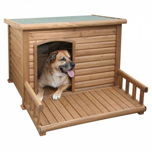 Hundehütte | mit Terrasse | 113 x 127 x 83 cm