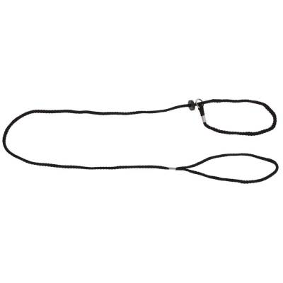 Vorführleine Schwarz Nylon mit Halsung 6mm x 125cm