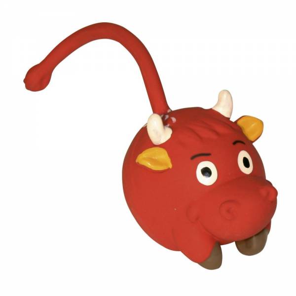 Hundespielzeug Racing Bull | Rot | 90 mm | Latex | Kauspielzeug | Wurfspielzeug für Hunde
