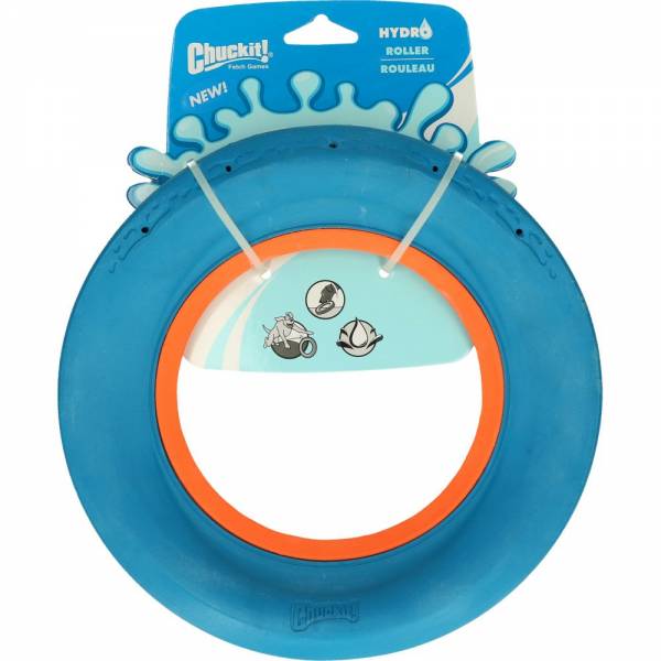Hundespielzeug | Roller | Wasser | Kühl | Apportieren | Blau | Orange | Gummi | 28x23x3 cm