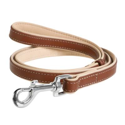 WAUDOG Hundeleine SOFT Leder Braun-Schwarz Länge:1220 mm