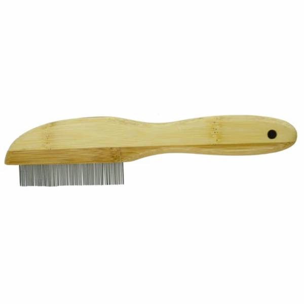 Hundepflege | Flohkamm | Flöhe &amp; Larven | Haut &amp; Fellpflege | Beige | Holz | 21 cm