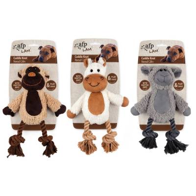 Hunde Kuscheltier Stofftier AFP Lammwolle Kuschel-Knoten, Größe:31 x 22,5 x 7,5 cm