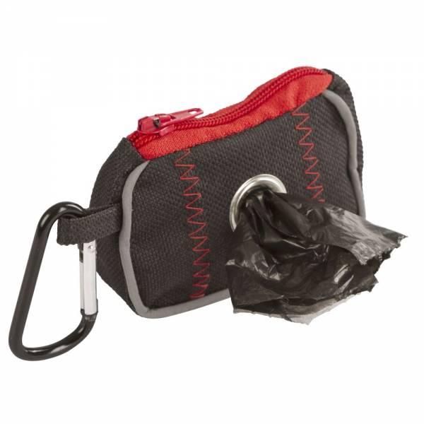 Tasche für Kotbeutel | Schwarzrot | 8x55x4cm