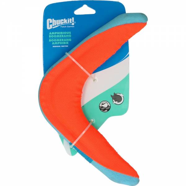 Hundespielzeug | Boomerang | Apportieren | Wasser | OrangeoderGrün | 18x25x3 cm