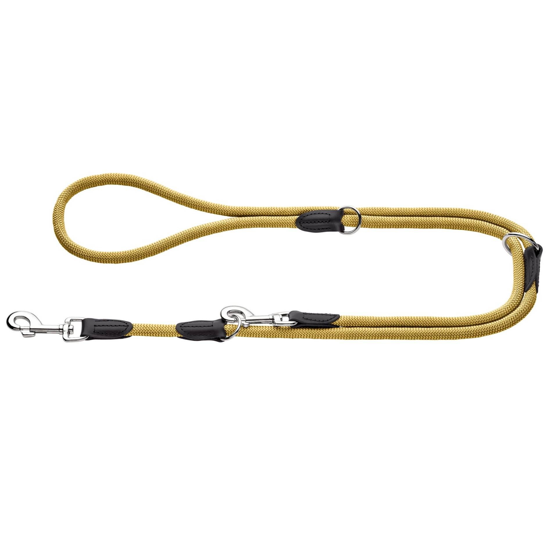 HUNTER FREESTYLE adjustable dog lead, colour: beige, robust and weatherproof, 3-way adjustable, rope with polyamide core, soft in the hand, easy to clean, size: 08/200